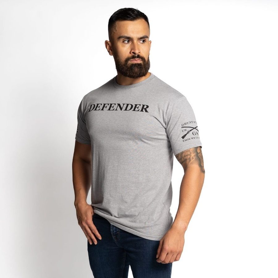 Grunt Style Tshirt - Defender Defined T-Shirt - Dark Heather Gray